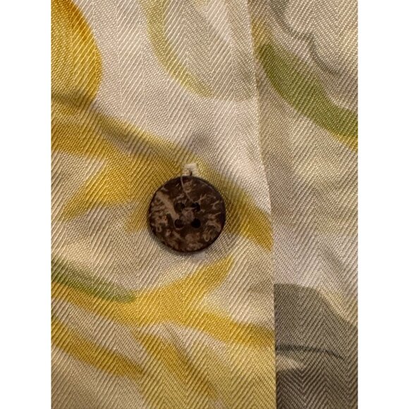 Tommy Bahama Yellow Floral Silk Button-Down Hawaiian Shirt Size L - Picture 5 of 8